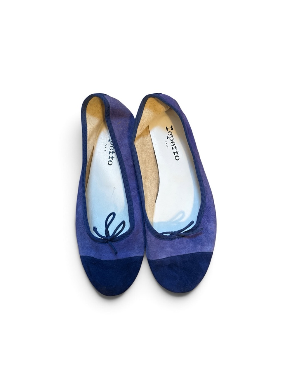 Repetto Two-Tone Blue & Purple Suede Ballet Flats
